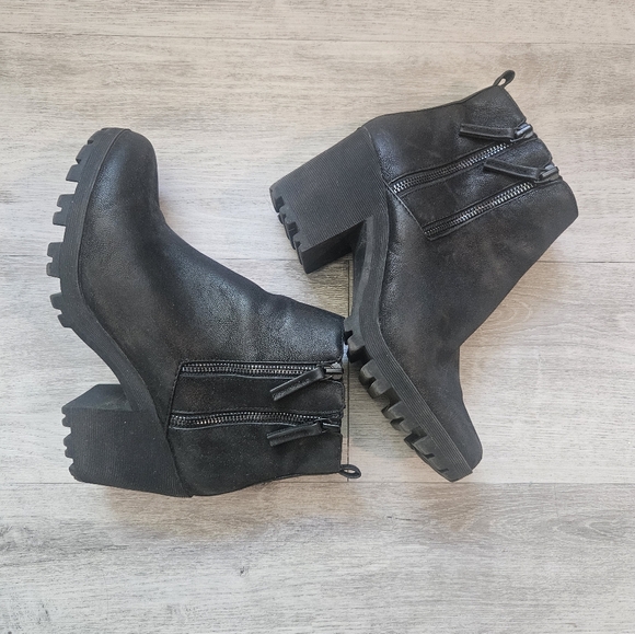 Mix No. 6 Black platform boot with zipper - Picture 2 of 6